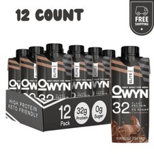  12 Pack OWYN Pro Elite Protein Shake, Chocolate, 32g 100 Vegan Delicious