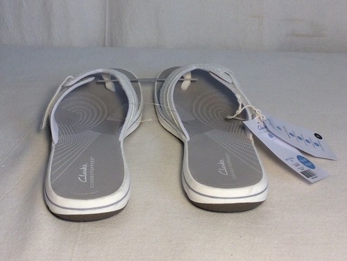 Women's White CLARKS CLOUDSTEPPERS Size 11 BrinkleyKeelyH Thong Sandals ~ NEW - Picture 4 of 8
