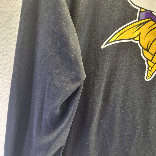 Minnesota Vikings Nike Shirt Mens Medium Black Long Sleeve Logo Dri Fit Pullover - Picture 4 of 17
