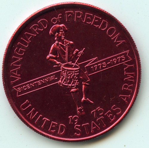 Mardi Gras Doubloon United States Army Recruiting 1975 Red - Picture 2 of 2