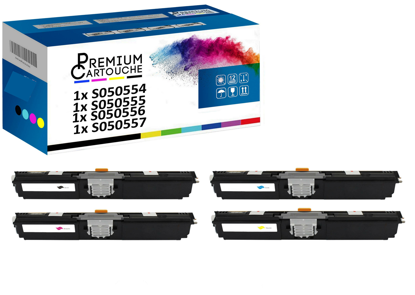 Pack premium C13S050557 lot de 4 recharges toner pour des impressions nettes