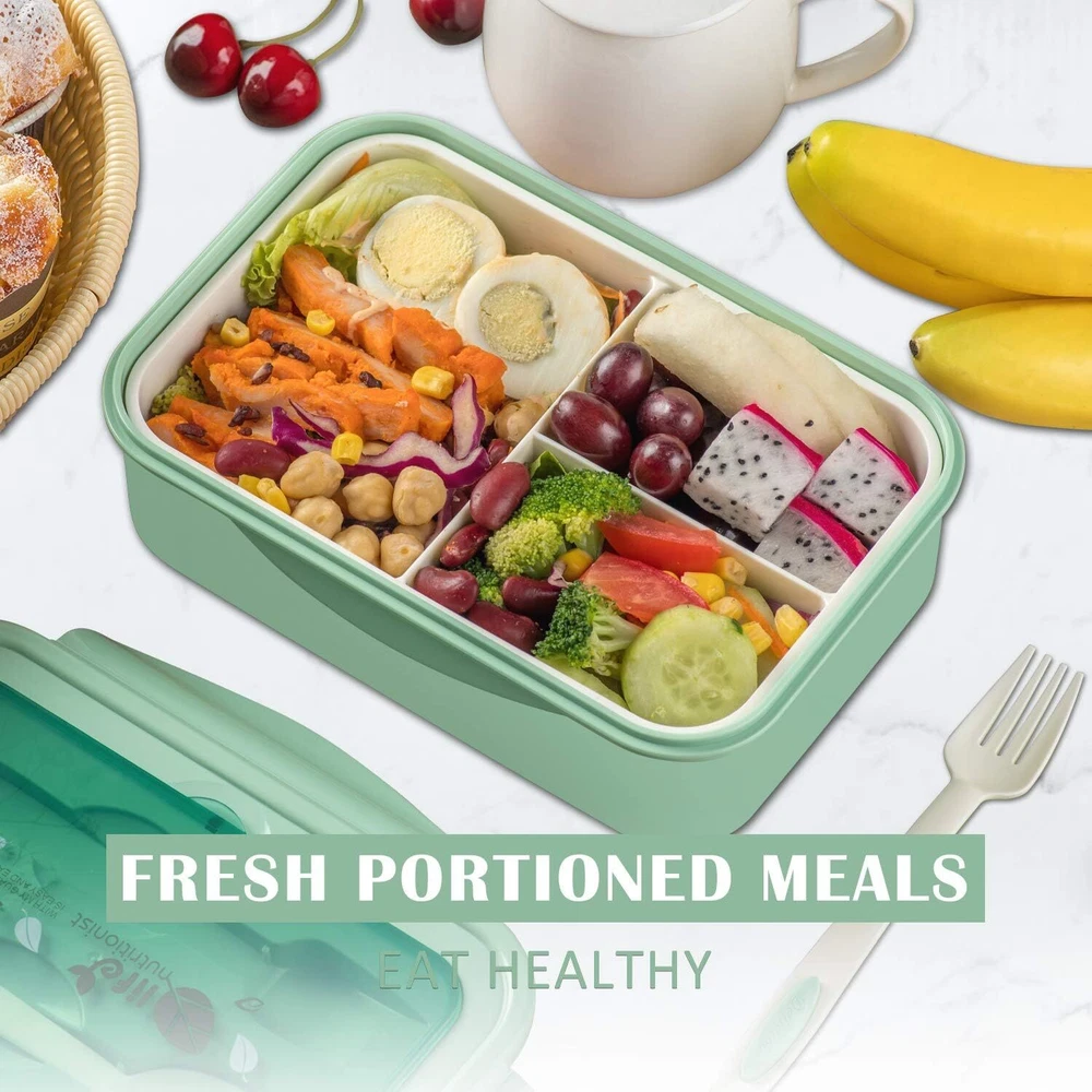 1100ML Bento Lunch Box for Adults & Kids with Spoon and Fork