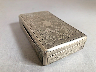 German Antique 800 Silver Snuff Box with Silver Mark: 13, Gold