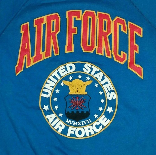 awesome vintage USAF Air Force Sweatshirt M military jet plane boeing - Picture 7 of 7