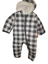 Wonder Nation Infant Baby 0 to 3 M Snowsuit Bunting Pram black White Check NWT