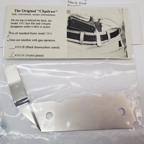 Vtg NOS The Original "Clipdraw" Black/Nickel #1911B/N Fits All Model 1911 - Picture 2 of 9