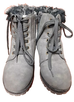 Apres Lamo Park Winter Boots  Booties Gray Faux Fur Women's Size 6