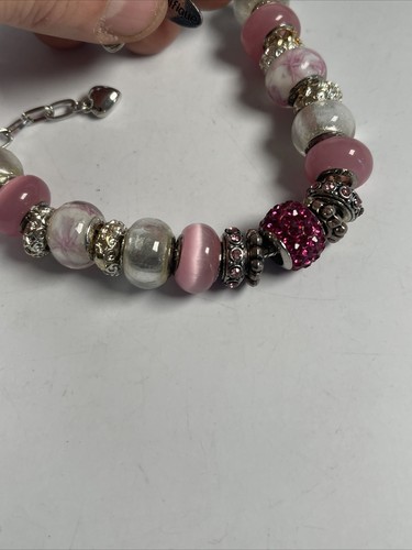 Magnifique Artform Charmant Fine Crystal Bracelet Murano Glass .925 Silverplate - Picture 4 of 7