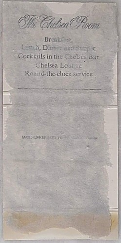 Front Strike Matchbook Cover Carlton Tower Rib Chelsea Room Lex Hotel London UK - Picture 3 of 5