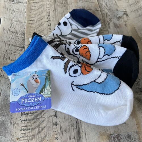 Chaussettes Disney FROZEN 3 paires OLAF taille 6-8 neuves PDSF 10,50 $ - Photo 1/2