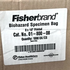 Fisherbrand Biohazard Specimen Transport Bags 1000 Pcs 8" x 10" 3 Wall