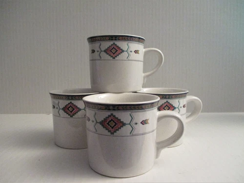 (4) 2006 Studio Nova Mikasa Adirondack Coffee Mug Tea Cup Y2201 Xlnt!