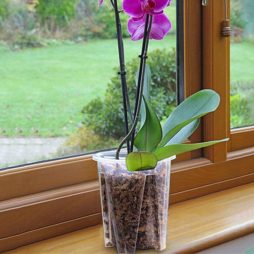 1-10X Clear Orchid Pot with Holes&Saucers Root Control Meshpot Flower Plant Pot - Picture 17 of 25
