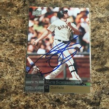 Nate Schierholtz Signed 2009 Upper Deck Auto San Francisco Giants