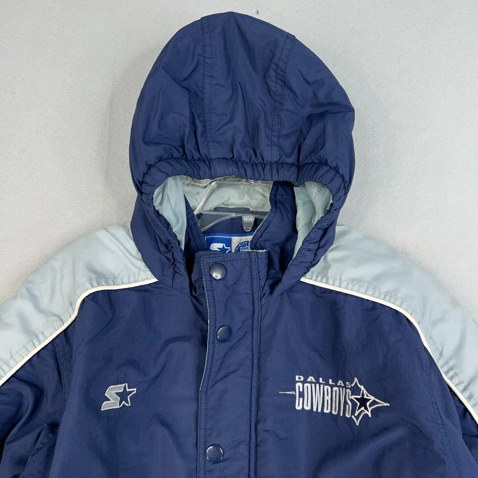 Chaqueta De Colección Dallas Cowboys Niños Mediana Azul Blanco Starter NFL Fútbol Invierno Foto 2 de 4