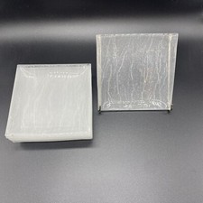 6 ARCOROC Frosted Tempered Glass Appetizer Dessert Bread Square Plate 4.25"