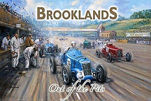Brooklands Großes Schild aus Stahl 400mm x 300mm