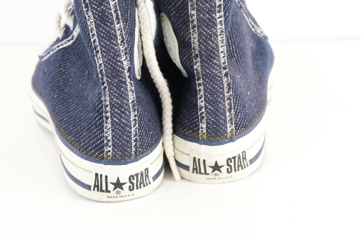 Deadstock Vintage 90s Converse All Star Denim High Top Shoes USA