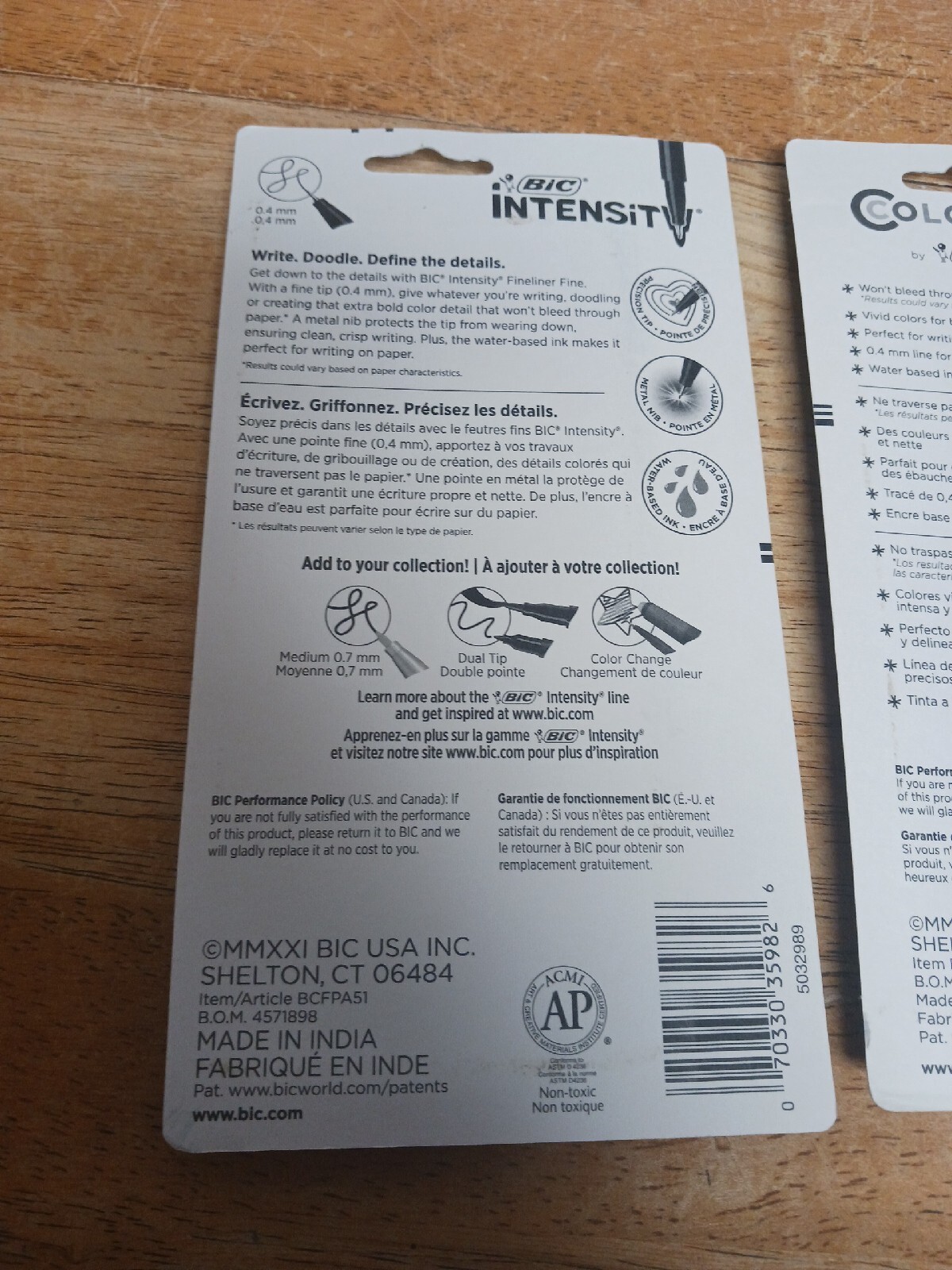 (2) 5 PACK BIC Intensity Fineliner Marker PenS. 10 Pens Total