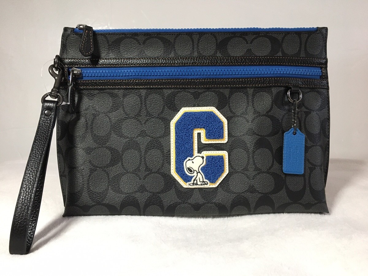 New Coach X Peanuts Carryall Pouch Signature Canvas Snoopy