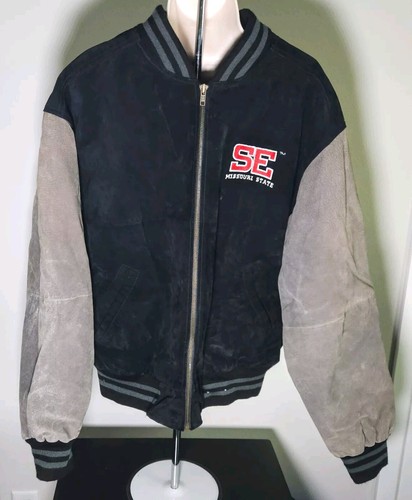 SE Missouri State Free Country Black Gray Leather Jacket Men's Size Large School