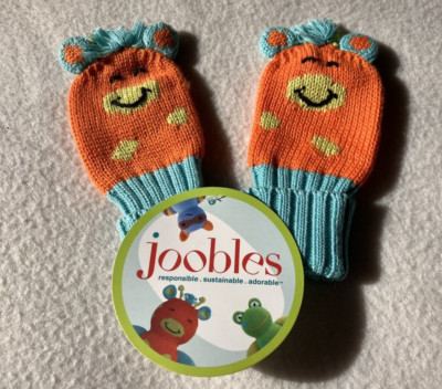 Joobles Fair Indigo Baby Mittens Organic Cotton Jiffy Giraffe Fair Trade New NWT
