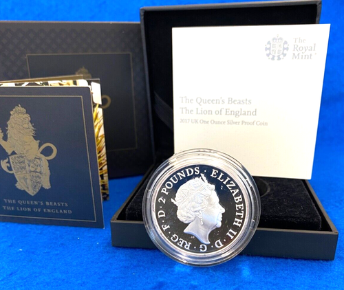2017 UK The Queen's Beasts The Lion Of England 1 Oz. Silver Proof Coin - Picture 2 of 2