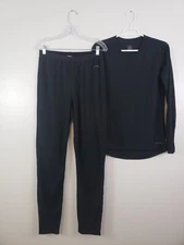 (M5) Chil-Gard Base Layer Black Women's Set Top & Bottoms Size XL Thermal Black