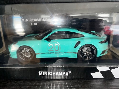 1/18 Minichamps Porsche 911 992 Turbo S 20th Anniversary Green Diecast Model Car - Picture 12 of 13