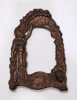 Antique Art Nouveau c1900s Metal Picture Photo Frame Liberty FREEDOM