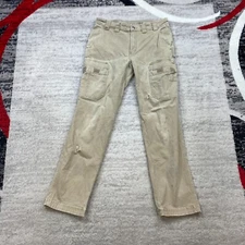 Duluth Trading Flex Fire Hose Cargo Canvas Pants 32 Beige Tan Outdoors Men 32x34