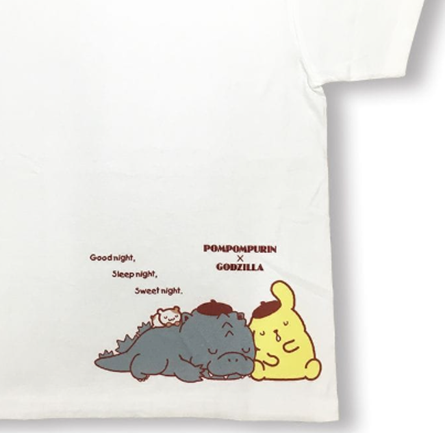 Sanrio collaboration T-shirt Pompompurin x Godzilla TOHO