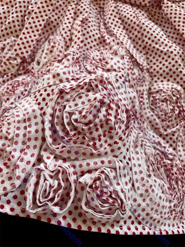 Biscotti Collezioni NWOT Red Polka Dot 3-D Fabric Flowers Cotton Dress-12 Mos - Picture 8 of 8