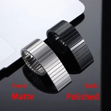 New 14/16/18/20/22mm Elastic Watch Band Matte Polished Stainless Steel Bracelet