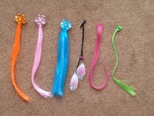 GIRLS 6 HAIR ACCESSORIES COLORED HAIR CLIPS FEATHERS BRAIDS SUPER CUTE!!!!