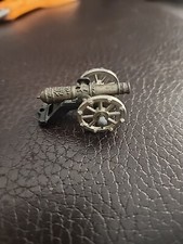 Vintage 1980's Miniature English Cannon Iron Brass 1.25" x 0.75"