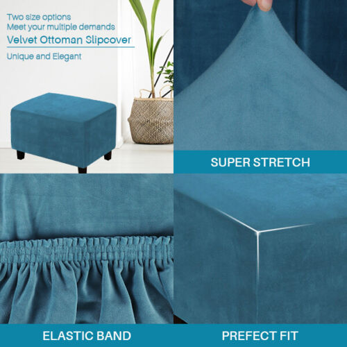 Elastische Fußhocker Abdeckung Stretchhocker Ottoman Sofa Aufbewahrung Slipper Schutz - Bild 7 von 76
