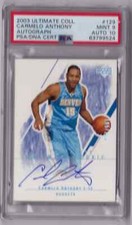 2003-04 Ultimate Collection CARMELO ANTHONY Auto RC Rookie Card #d 250 PSA 9