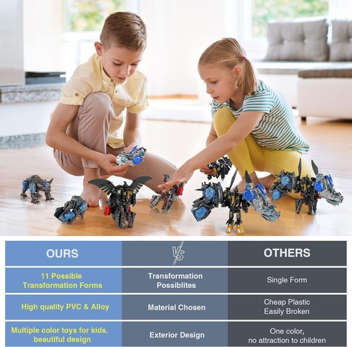 11 Shapes Dinosaur Transforming Robot Toys for Kids 6+, 4 Packs STEM Transfor... - Picture 7 of 7