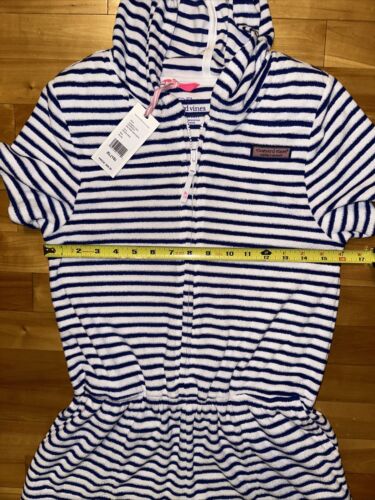 Vineyard Vines Mädchen Frottee Schaf Strampler Größe XL 16 Ocean Reef gestreifte Badeabdeckung - Bild 5 von 7