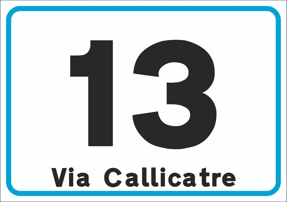 Numero Civico In Metallo Misura 12x17 Cm 10x15cm 12x18cm ALLUMINIO PER ESTERNO - Immagine 2 di 4
