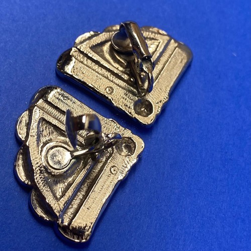 Vintage Art Deco Style Fan Enamel Filigree Victorian Brooch & Earrings SET - Picture 11 of 20
