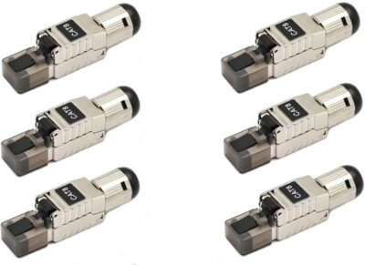 6x CAT8 RJ45 Network LAN Ethernet Shielded Plug Connector 2000MHz Toolless