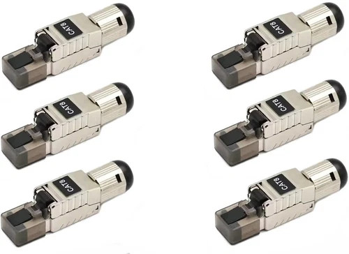 6x CAT8 RJ45 Network LAN Ethernet Shielded Plug Connector 2000MHz Toolless