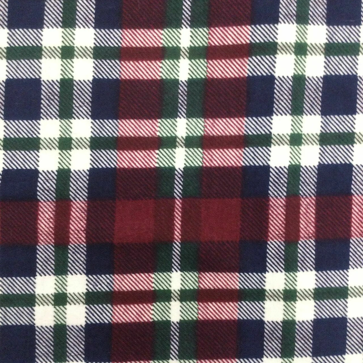 Plaid in Red / Blue / Green / White | Flannel Fabric | 44 Wide | 100%  Cotton