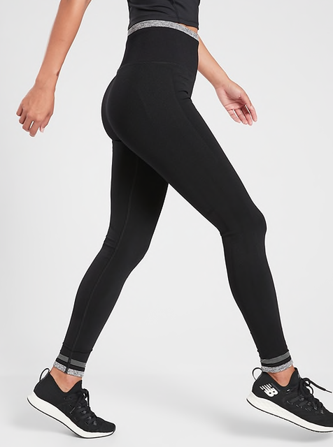 Athleta Andes Tight Leggings M Medium Black Winter Running Pants ...