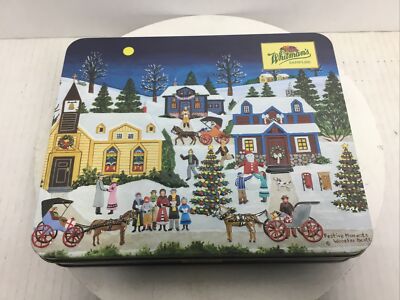 Whitman's Hinged Tin Box by Wooster Scott 2001 Festive Moments Christmas 3D VTG
