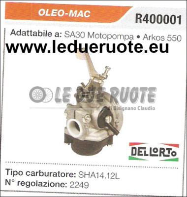 R400001 CARBURETOR TANK SHA14.12L OIL MAC ARKOS 550 DELL OTO