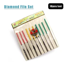 10pcs/set Diamond Flat File Set Needle Files For Polishing Glass Jewellery Tool