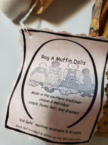 Rag A Muffin Southern Tradition Crafted Girl Doll Signed - Picture 3 of 3